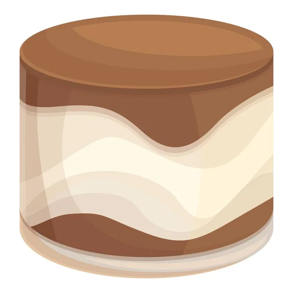 Square Tiramisu Ikon Tecknad Vektor Tårtmat Kakaoprodukter — Stock vektor