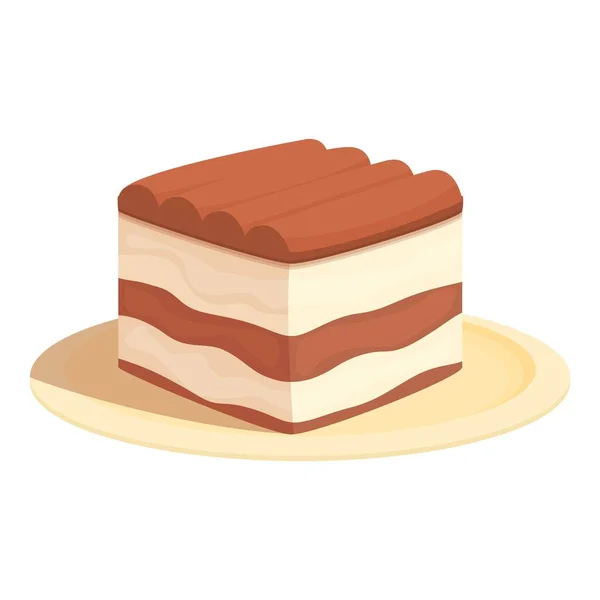 ティラミスビスケットアイコン漫画ベクトル 食品ケーキ ペストリークッキー — ストックベクタ