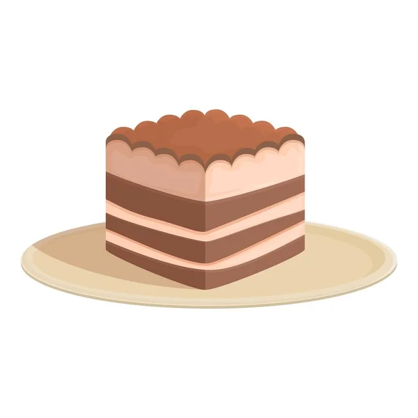 Tiramisu Stück Ikone Cartoon Vektor Dessert Kaffeegebäck — Stockvektor