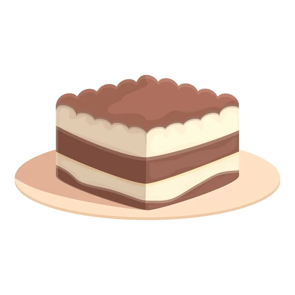 Традиционный Карикатурный Образ Тирамису Торт Десерт Кремовая Еда — стоковый вектор