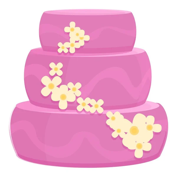 Pinkfarbene Kuchen Ikone Cartoon Vektor Hochzeitsfeier Bräutigam — Stockvektor