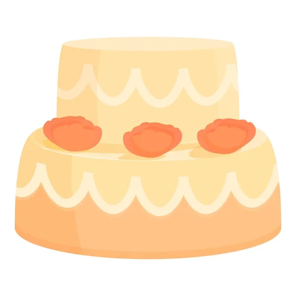 Gâteau Icône Dessin Animé Vecteur Couple Fête Chocolat — Image vectorielle