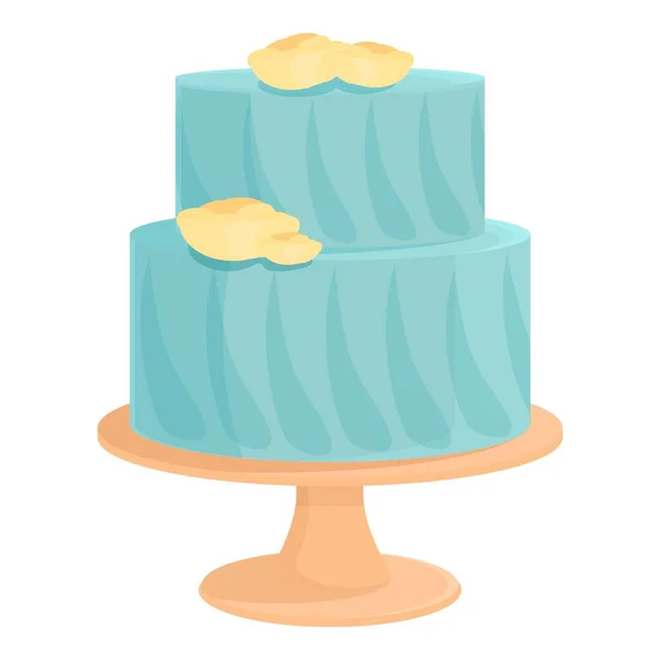 Bleu Gâteau Mariage Icône Dessin Animé Vecteur Fête Fiancés Tarte — Image vectorielle
