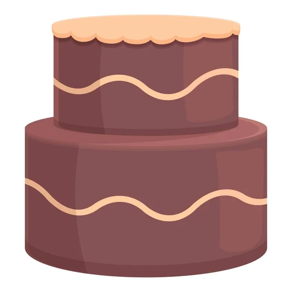 Шоколадний Весільний Торт Значок Мультяшний Вектор Пара Вечірка Дизайн Крему — стоковий вектор
