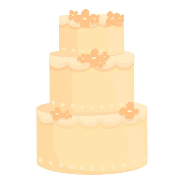 Düğün Pastası Ikonu Çizgi Film Vektörü Doğum Günü Tasarımı Hamur — Stok Vektör