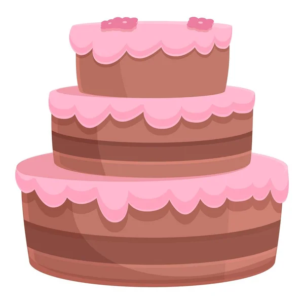 Böğürtlenli Düğün Pastası Karikatür Vektörü Çift Tasarımı Gelin Partisi — Stok Vektör