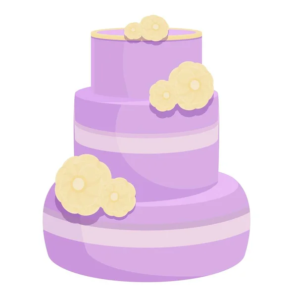 Violette Hochzeitstorte Ikone Cartoon Vektor Sahneparty Konditorei — Stockvektor