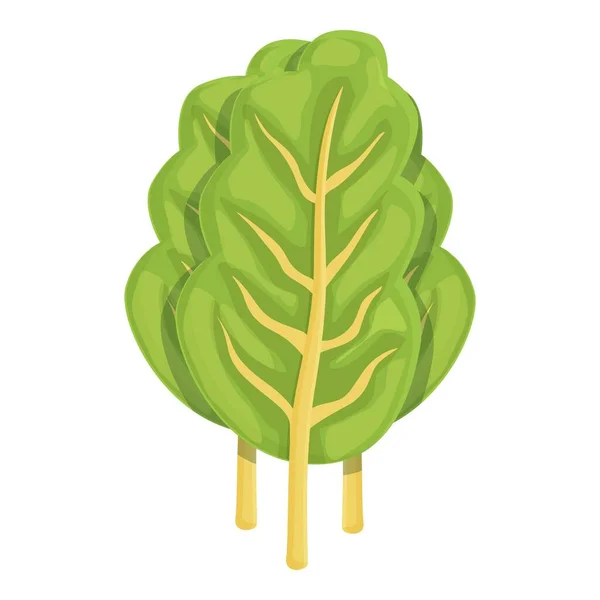 自然カードのアイコン漫画のベクトル 緑の植物 野菜料理 — ストックベクタ