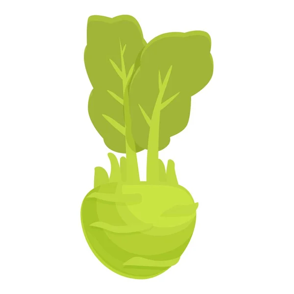 新鮮なKohlrabiアイコン漫画のベクトル 健康な野菜だ 有機植物 — ストックベクタ