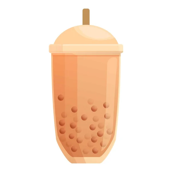 Bubble Tea Icon Cartoon Vector Milk Drink Ice Boba — Stock Vector