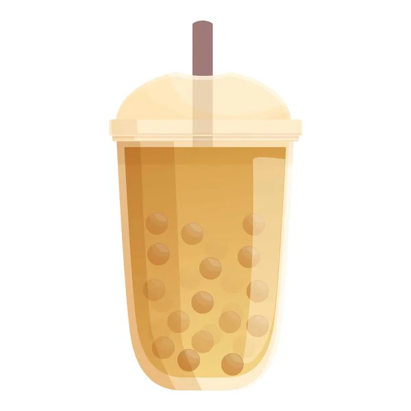 Fresh Bubble Tea Icon Cartoon Vector Drink Cup Cute Glass — Stock Vector