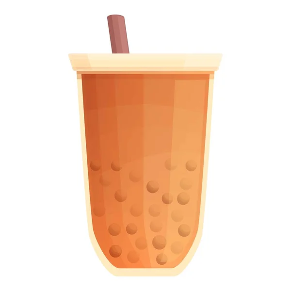 Ícone Milkshake Vector Cartoon Bebida Leite Taça Asiática — Vetor de Stock
