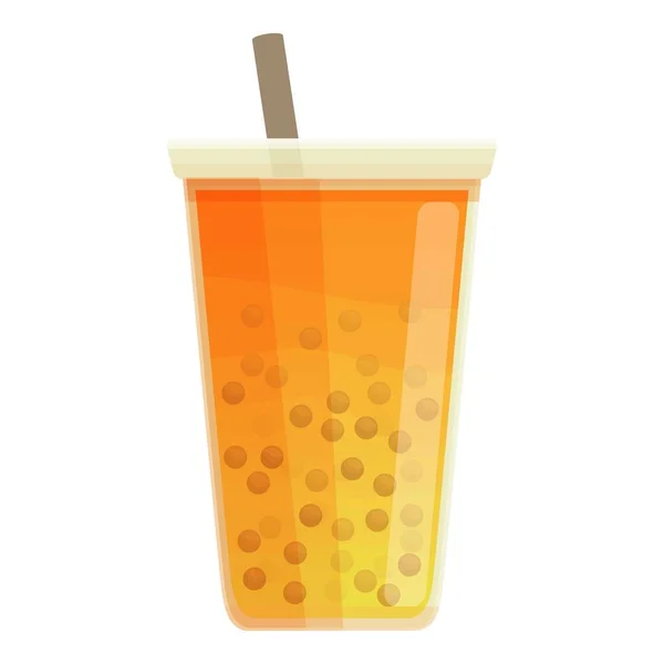 Beverage Bubble Tea Icon Cartoon Vector Milk Drink Juice Dessert — Stock Vector