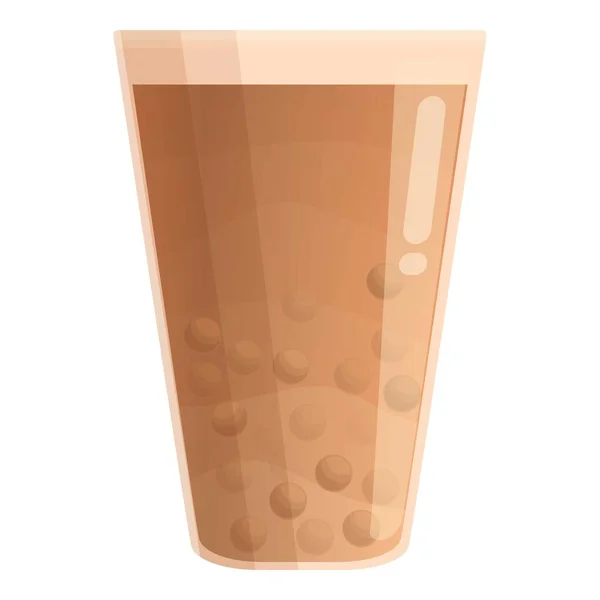 Σοκολάτα Φούσκα Τσάι Εικονίδιο Κινουμένων Σχεδίων Ποτό Γάλακτος Γυαλί Χαριτωμένο — Διανυσματικό Αρχείο