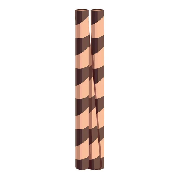 Wafer Rollt Symbol Cartoon Vektor Roll Stick Strohkeks — Stockvektor