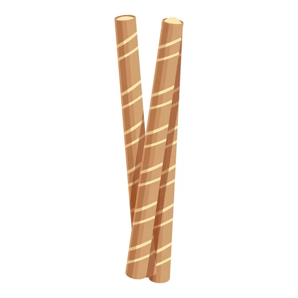 Biscuit Stick Icoon Cartoon Vector Koekjes Wafel Crème Zoet — Stockvector