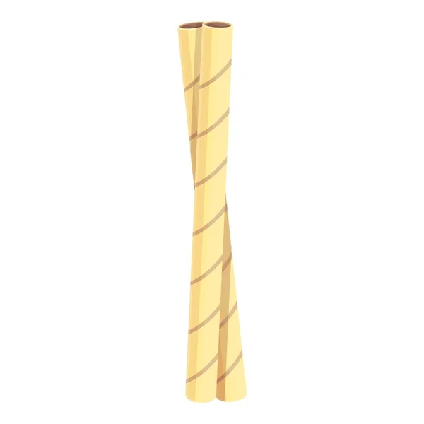 Milk Wafer Rolls Icon Cartoon Vector Stick Roll Straw Cookie — Stock Vector