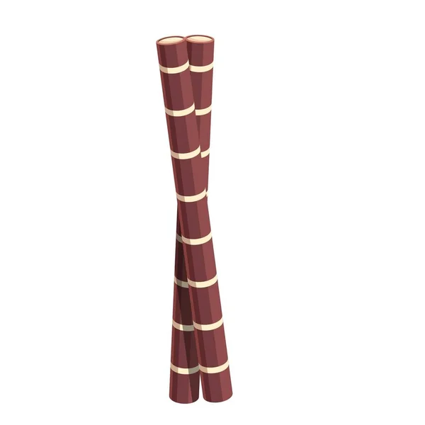 Wafer Makanan Gulungan Ikon Vektor Kartun Stick Roll Kue Permen - Stok Vektor