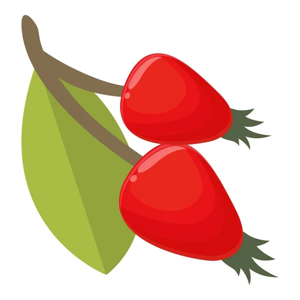 ベリーローズヒップアイコン漫画ベクトル 森の食べ物 有機赤 — ストックベクタ