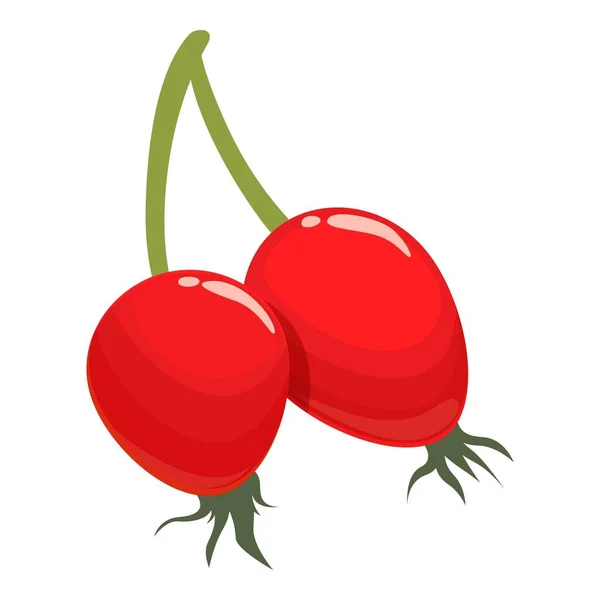 秋のローズヒップアイコン漫画ベクトル ベリーフード 森の果物 — ストックベクタ