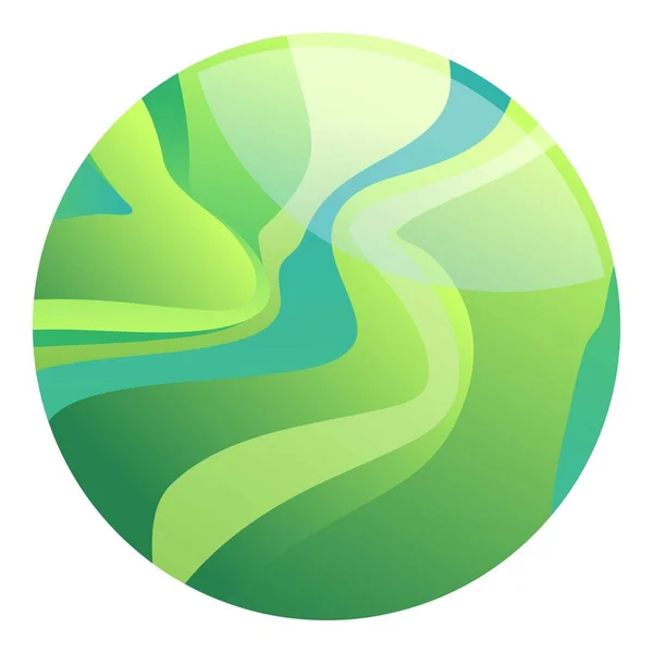 Зеленый Шар Иконы Мультика Вектор Цвет Смолы Круг Падения — стоковый вектор
