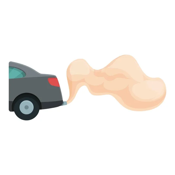 Voiture Fumée Pollution Icône Dessin Animé Vecteur Trafic Gaz Co2 — Image vectorielle