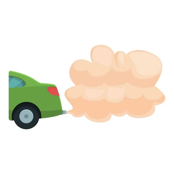 Ícone Emissão Veículo Vector Cartoon Fumaça Carro Exaustão Dos Gases — Vetor de Stock