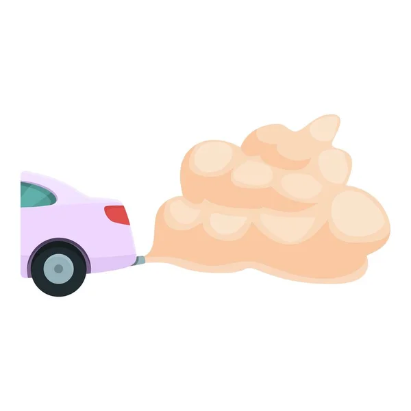 Pipe Car Smoke Icon Cartoon Vector Vehicle Gas Smog Air — Stock Vector