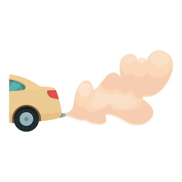 Milieu Auto Rook Pictogram Cartoon Vector Gasverkeer Smog Pipe — Stockvector