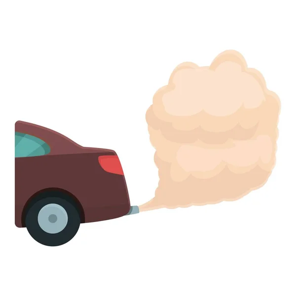 Ökologie Auto Rauch Ikone Cartoon Vektor Gasfahrzeug Kraftstoff Kohlenstoff — Stockvektor