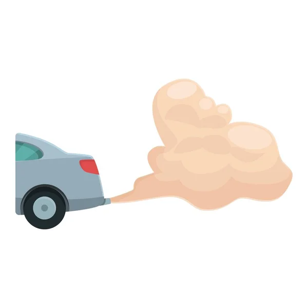 Combustível Carro Fumaça Ícone Cartoon Vetor Veículo Gás Tubulação Fumo — Vetor de Stock