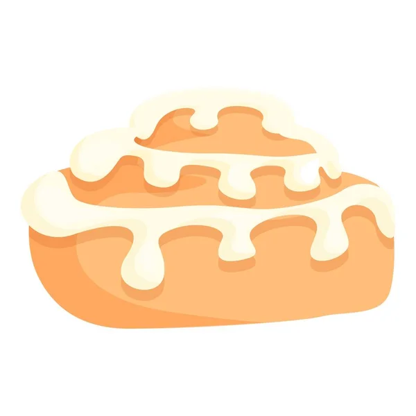 ペイストリーシナモンロールパンアイコン漫画ベクトル 食品パン ケーキメニュー — ストックベクタ