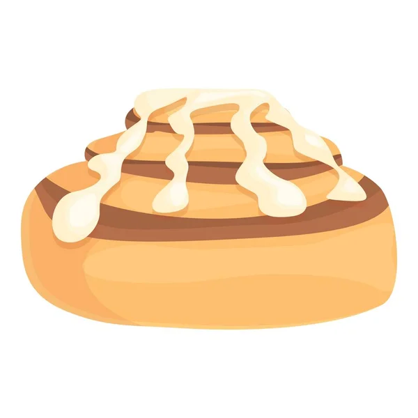 Tarçınlı Çörek Ikonu Çizgi Film Vektörü Girdap Ekmeği Cinammon Keki — Stok Vektör