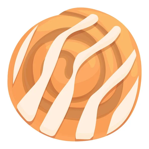 Bäckerei Zimtrollen Brötchen Symbol Cartoon Vektor Brot Wirbeln Kuchenmenü — Stockvektor
