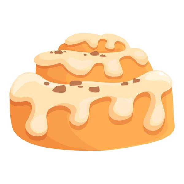 Snack Κανέλα Roll Bun Εικονίδιο Κινουμένων Σχεδίων Διάνυσμα Γλυκό Φαγητό — Διανυσματικό Αρχείο
