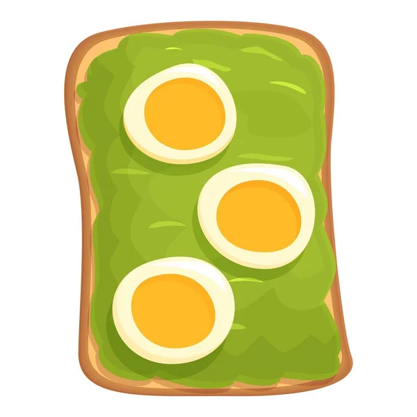 Avokado Tostu Karikatür Vektörü Dilimlenmiş Yemek Yeşil Öğle Yemeği — Stok Vektör