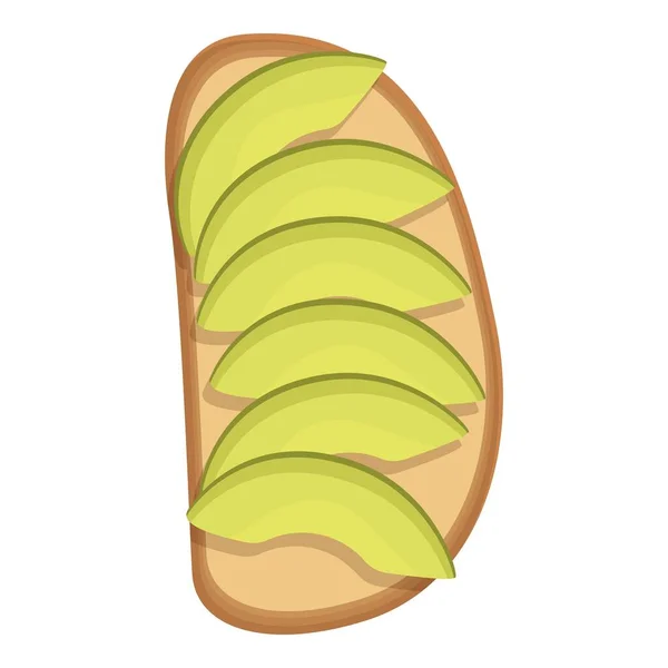 Avocado Slice Ikon Roti Panggang Vektor Kartun Makanan Roti Makan - Stok Vektor