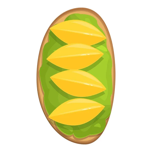 Tosta Abacate Limão Ícone Cartoon Vector Fatia Pão Farinha Trigo — Vetor de Stock
