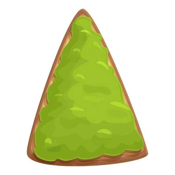 Зелений Тост Авокадо Іконка Мультфільм Вектор Хлібний Шматочок Яєчна Їжа — стоковий вектор