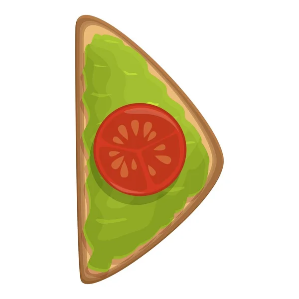 Tomaten Avocado Toast Symbol Cartoon Vektor Mehlbrot Mittagessen — Stockvektor