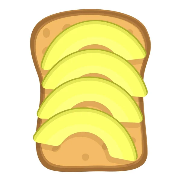 Piece Avocado Toast Icon Cartoon Vector Slice Meal Food Healthy — Stock Vector
