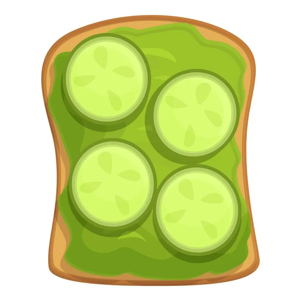 Cucumber Avocado Toast Icon Cartoon Vector Bread Food Vegan Meal — Stock Vector
