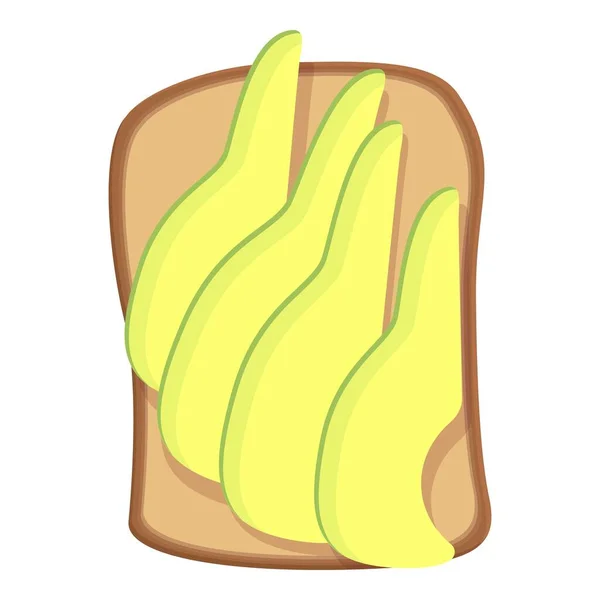 Yarım Avokado Tostu Karikatür Vektörü Ekmek Yemeği Yeşil Öğle Yemeği — Stok Vektör