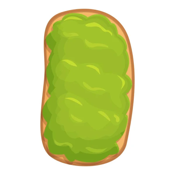 Snack Abacate Tosta Ícone Cartoon Vector Fatia Pão Ovo Verde — Vetor de Stock