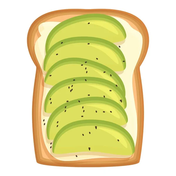 Toast Awokado Wektor Ikony Kreskówki Tost Chlebowy Pokrojone Jedzenie — Wektor stockowy