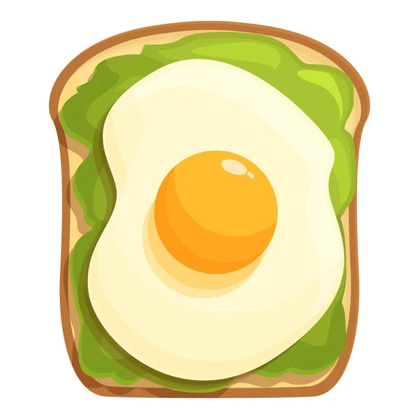 Yumurtalı Avokado Tostu Karikatür Vektörü Vejetaryen Ekmeği Yemek — Stok Vektör