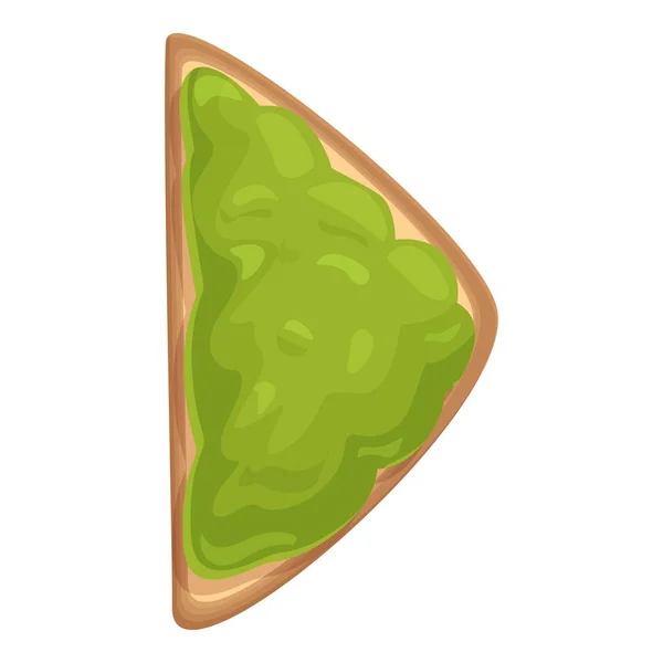 Almoço Tosta Abacate Ícone Cartoon Vector Refeição Fatia Pedaço Cereais — Vetor de Stock