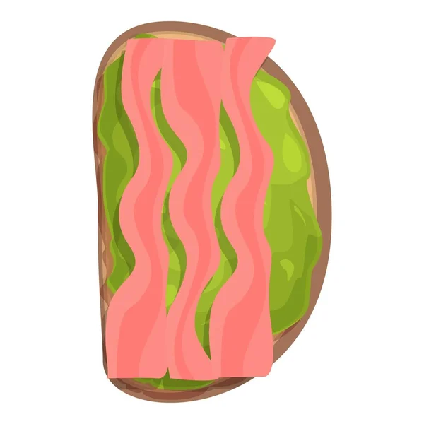 Pastırmalı Avokado Tostu Karikatür Vektörü Ekmek Dilimi Buğday Yemeği — Stok Vektör