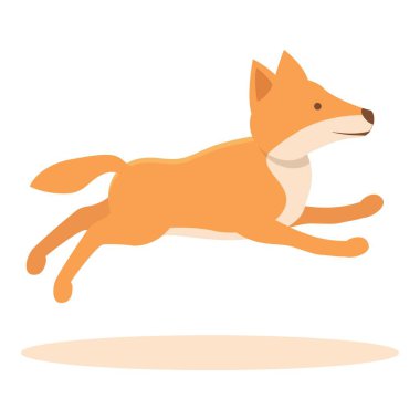 Sıçrayan dingo köpek ikonu çizgi film vektörü. Avustralya vahşi doğası. Şirin memeli.