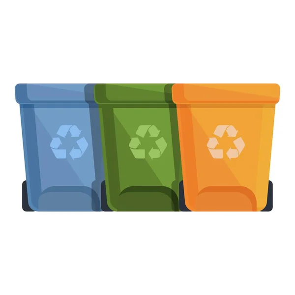 Garbage Container Icon Cartoon Vector Street Man Cleaner Waste Janitor — Stock Vector